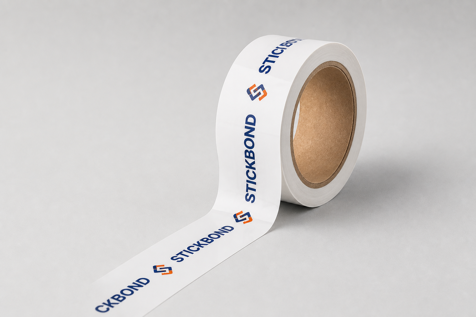 White background custom printed packing tape with color logo